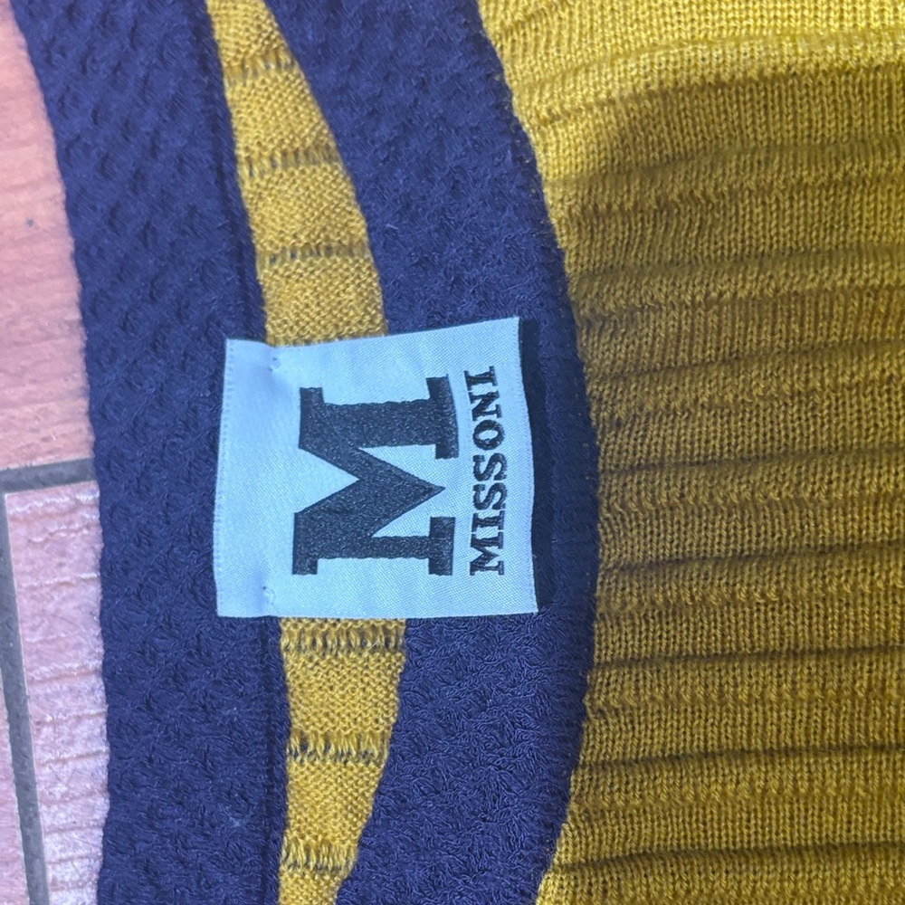M by Missoni Navy and Yellow Zigzag Midi Dress - Picture 2 of 6